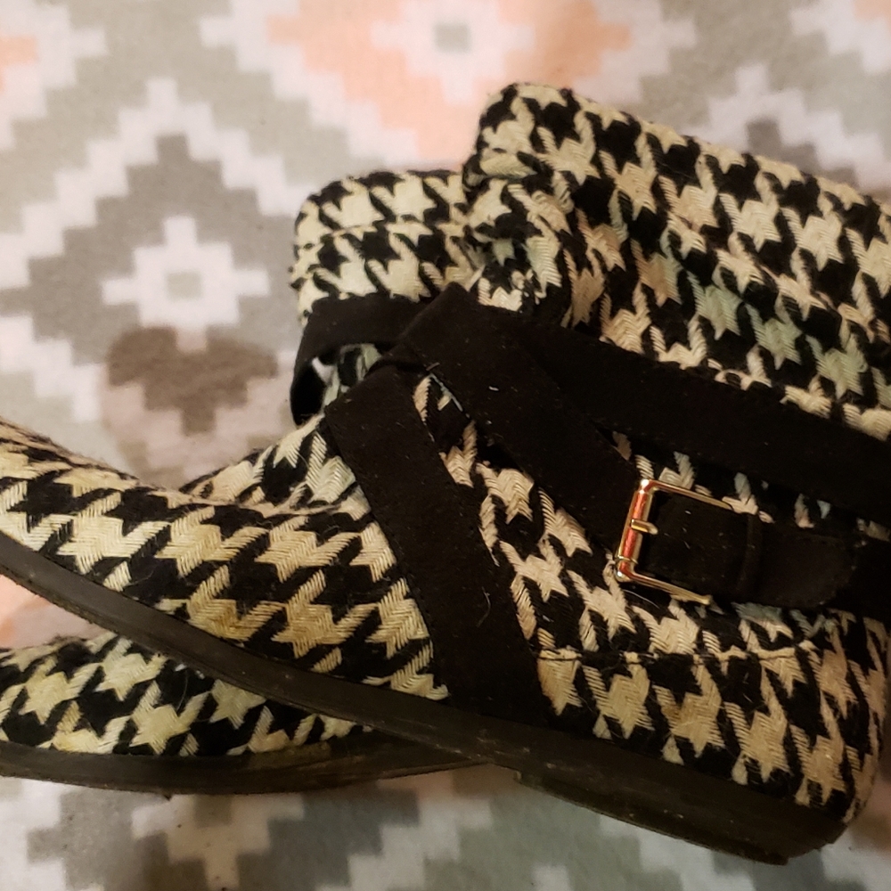 Black and white booties